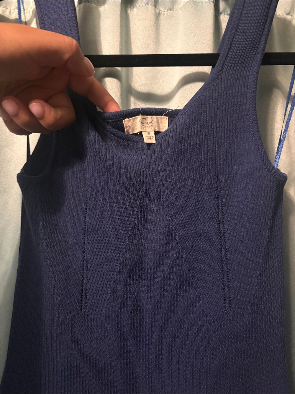 easel Navy Blue Sleeveless Knit Maxi Dress